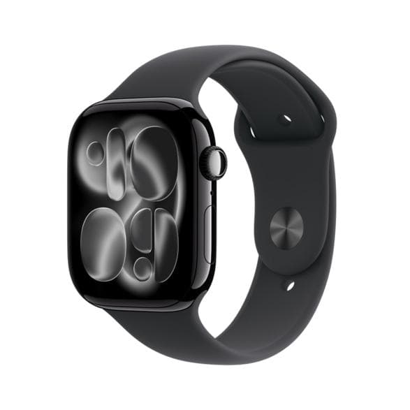 Smartwatch APPLE Watch Series 11 GPS, klocka 46mm i aluminium i onyxfärg, sportband i svart - storlek S/M MEUW4MP/A