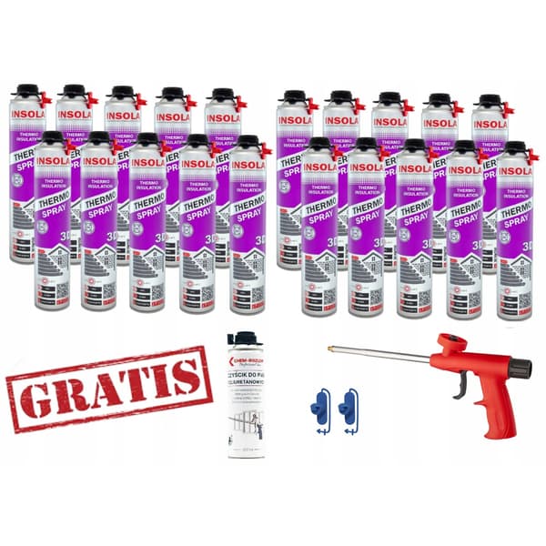 SPRAY PUR FOAM 930 g Isolering Garageisolering 23 element INSOLA 3D