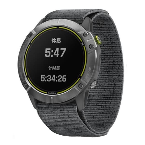 Garmin Fenix 3/5X Plus/6X/6X Pro/5X/3 Nylon Klockarmband - Grå