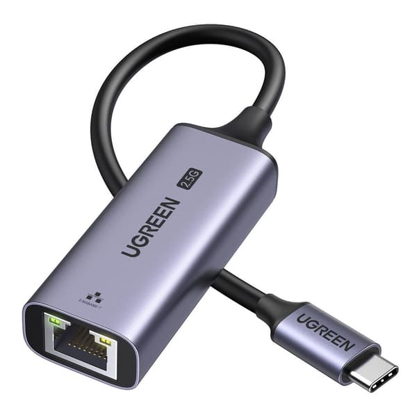 UGREEN USB-C - RJ45 2.5G Ethernet -sovitin - Harmaa