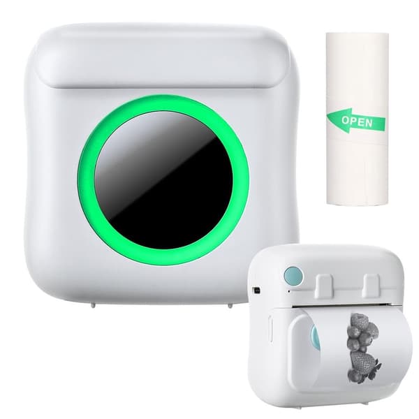 SiGN Mini printer Bluetooth 200 dpi Labelprinter med en rulle - Hvid