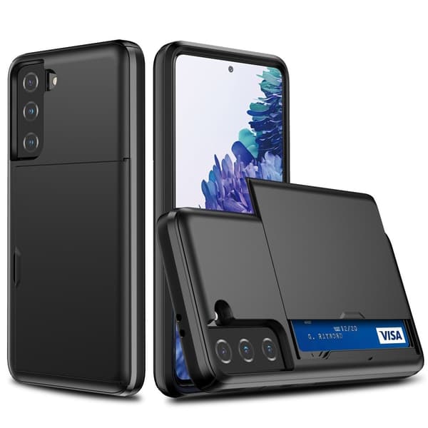 Samsung Galaxy S21 Plus Skal med Korthållare - Svart