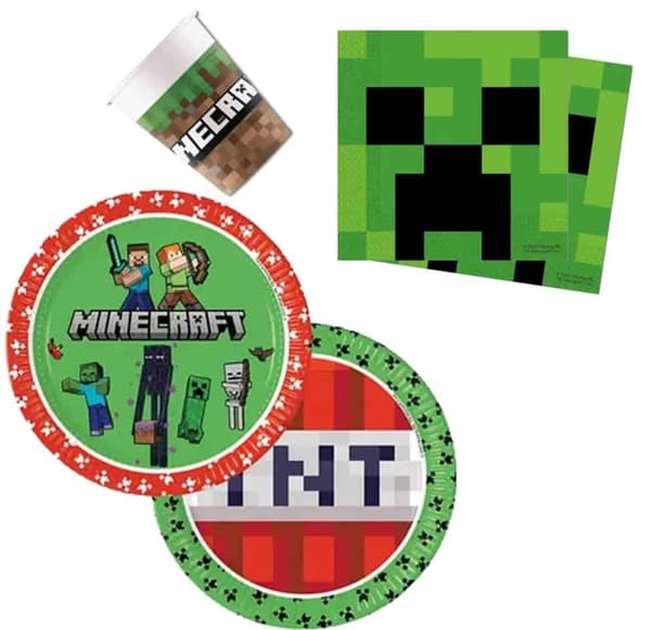 Kalaspaket Minecraft till barnkalas, 36 delar för 8 personer