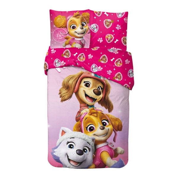 Paw Patrol Pink Squad påslakanset 140×200 cm, 65×65 cm