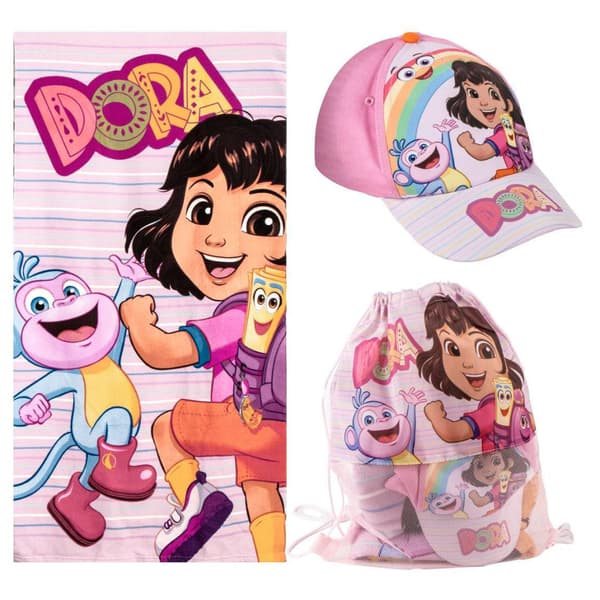 Dora Utforskaren handduk, gympåse och keps set