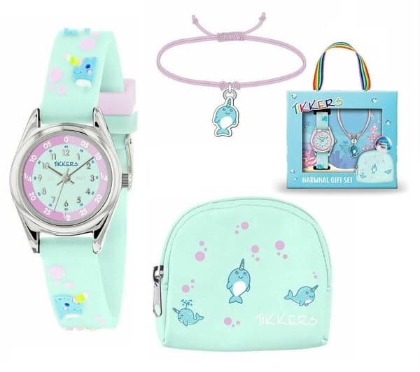 Lättläst barnklocka set .Time Teacher klocka m armband och purse