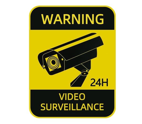 Självhäftande Skylt "Video Surveillance" 14x18cm