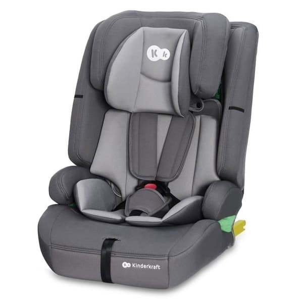 Bilbarnstol Kinderkraft SAFETY FIX 2 i-Size 76-150 cm ISOFIX R129 med justerbart nackstöd Grå