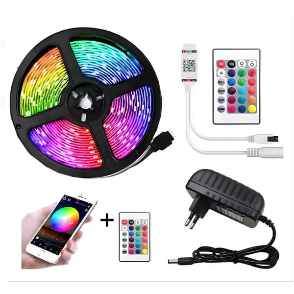 5M LED-slinga – Flerfärgad med RGB-belysning och Fjärrkontroll