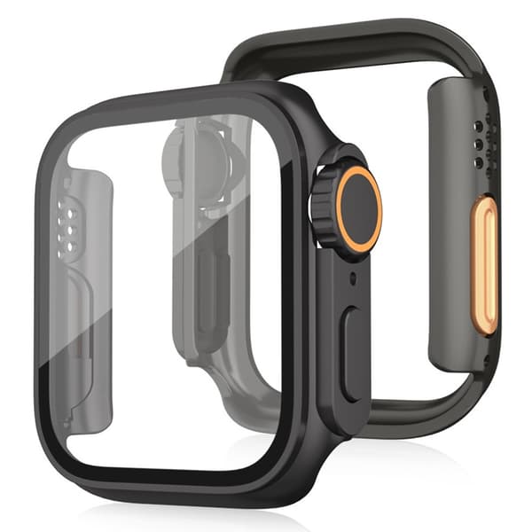 Apple Watch Series 10 46 mm støtsikkert beskyttelsesdeksel med herdet glassfilm - Svart