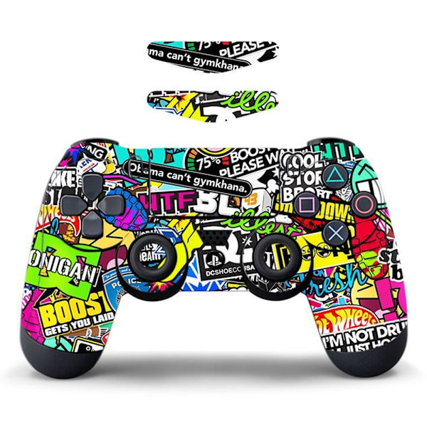 DATA FROG Sony PS4 / PS4 Slim Game Controller Decal Avtakbart PVC-klistremerke - Graffiti