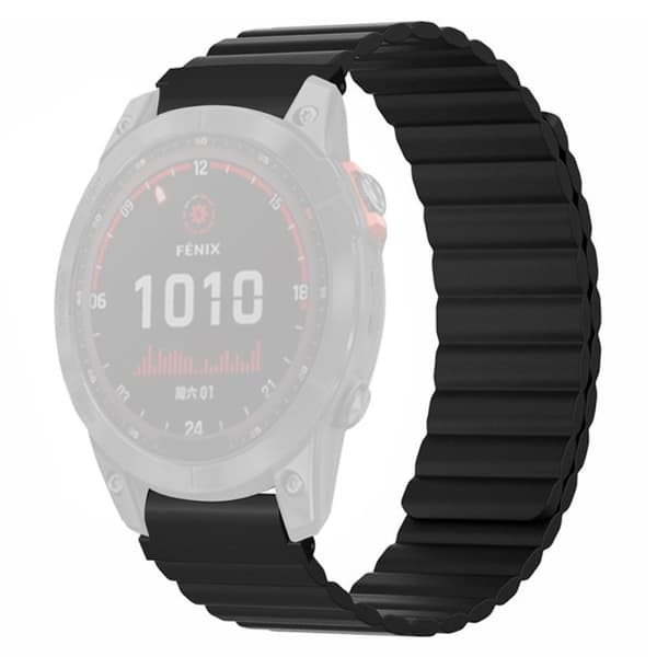 Garmin Fenix 7S / 6S / 5S Klockarmband Ersättning Magnetiskt flexibelt armband med 20 mm stötskyddad kontakt - Svart