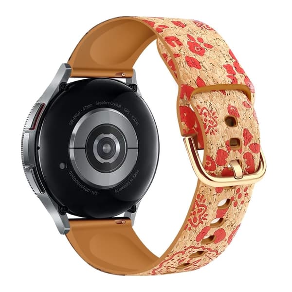 20mm klockarmband Samsung Galaxy Watch6 Classic 43mm 47mm / Watch6 40mm 44mm Genuine Tree LeatherandTPE Strap - Stil A