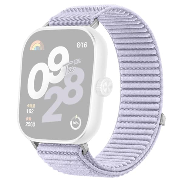 Xiaomi Redmi Watch 5 / 4 Handledsrem Magic Tape Nylonvävt klockarmband - Ljuslila