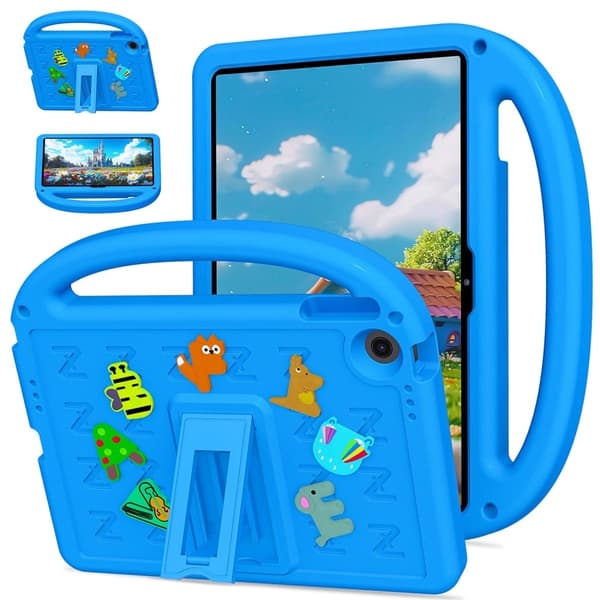 Lenovo Tab 10.1 (2025) TB-311XU / Tab TB311FU Kickstand Case Skum- och stöttåligt skyddsfodral för surfplatta med axelrem - Blå