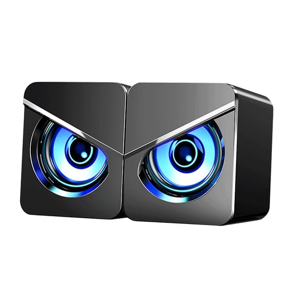 1 par stationära datorhögtalare Multifunktionella snygga stark bas 4D stereoljud USB-anslutna högtalare för hemmet