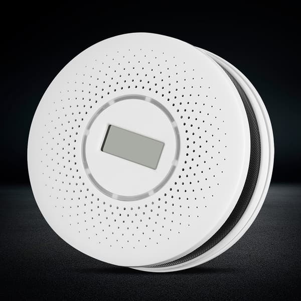 CO-röklarmdetektor, kombinerad brandsensor, batteridriven, 85dB ljud, UL-listad, 10 års livslängd
