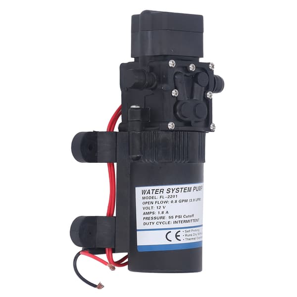 12V DC vesipumppu 0.8GPM 55PSI itsetäyttyvä tehostin matkailuautoon, veneeseen ja puutarhakäyttöön