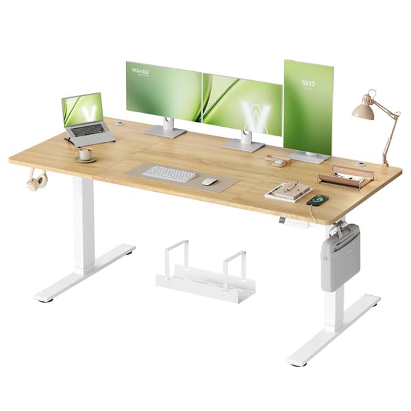 Høydejusterbart skrivebord med USB-C-port, 180 x 80 cm
