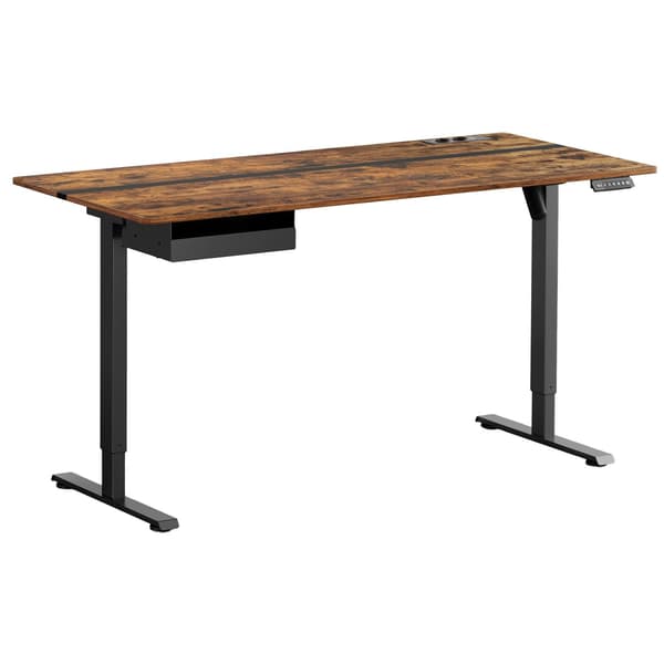 Höj- och sänkbart skrivbord, 160.1x70.1x72.1-120.1 cm, brun, elektrisk