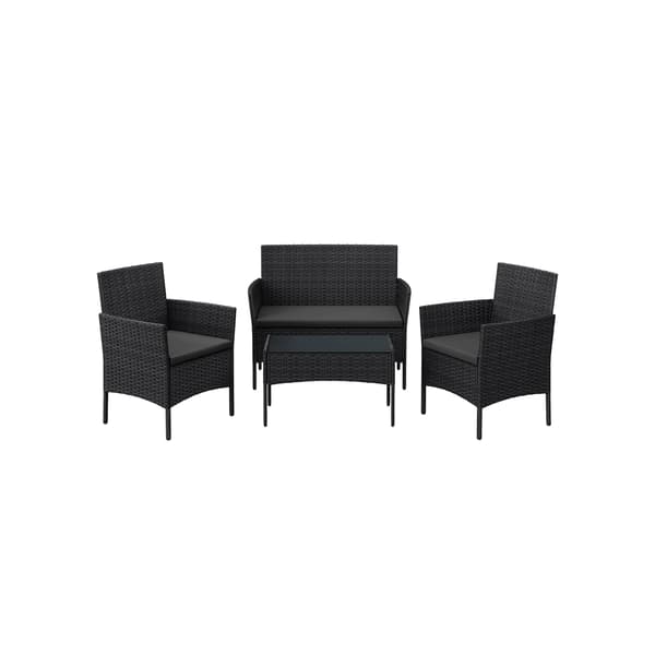 Utendørs loungesett, 56,5x54,5x81,5 cm, 99x54,5x81,5 cm, 71x41x39 cm, Brun