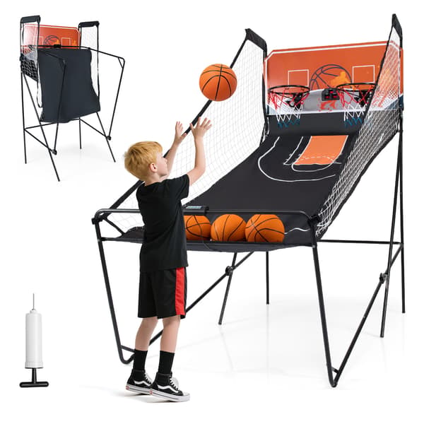 Basketball Arcade Spil 205x106x205 cm Sort Orange, sammenklappelig