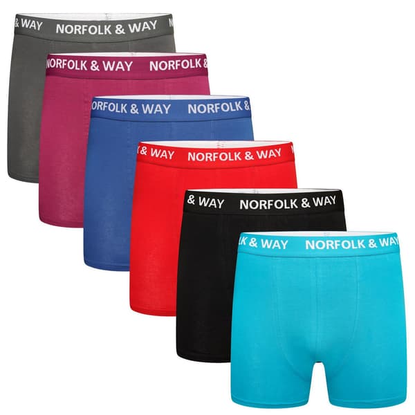 Norfolk & Way Boxershorts i bomullsblandning för män (6-pack)
