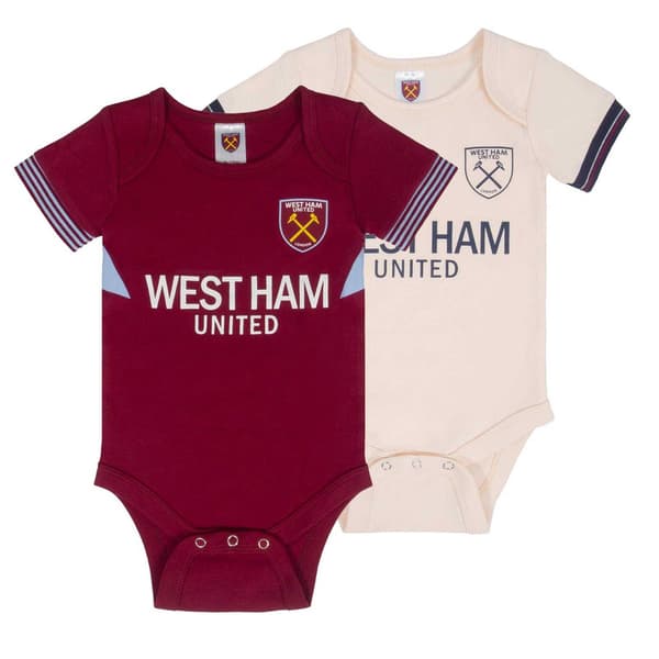 West Ham United FC Baby Hem- och Bortaställ Babybody (2-pack)