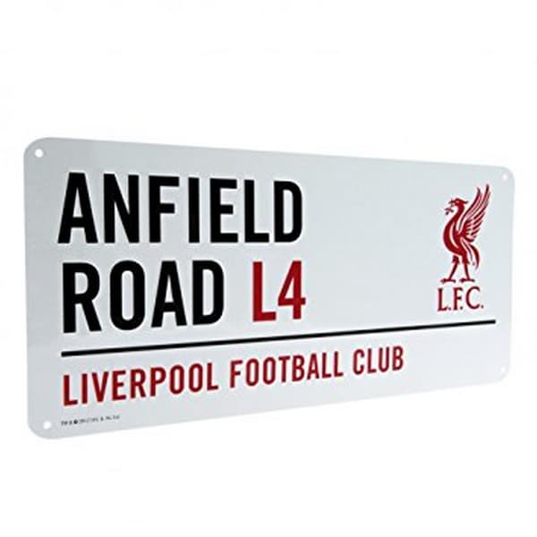 Liverpool FC Officiell Fotboll Metall Gatuskylt