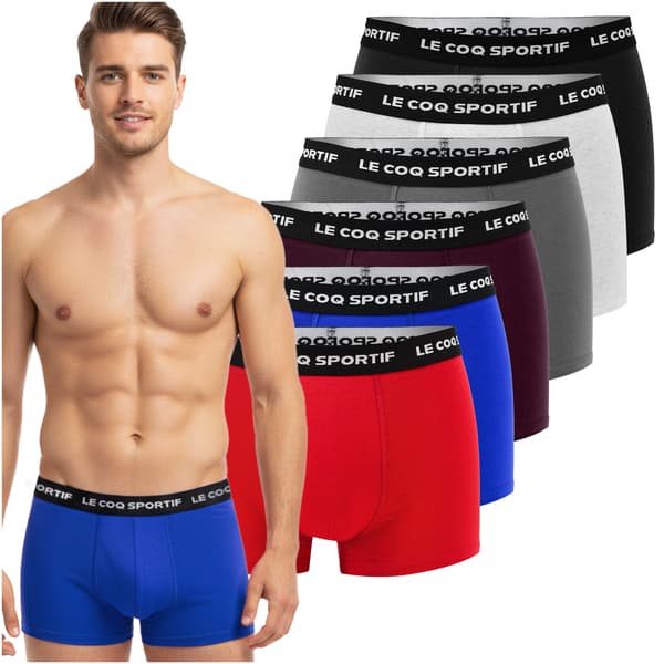 LE COQ SPORTIF underkläder boxershorts herr, 6 pack bomull färgmix M