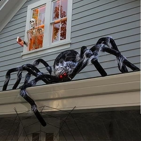 Spindelformad Halloweendekoration, YSTP jättespindel för utomhusbruk, Halloweenfestdekoration (150 cm)