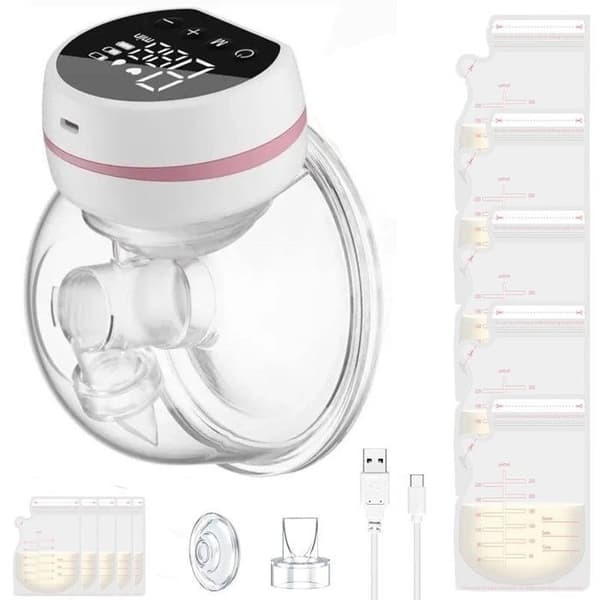 Handsfree elektrisk bröstpump, BYONDSELF, 200 ml bärbar elektrisk bröstpump med 3 lägen / 9 nivåer, tidsminne,