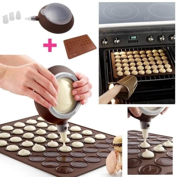 Makaron-bakesett: Silikonmakaronmatte - 38,3 x 28,5 cm | PLUSS fylletuppe