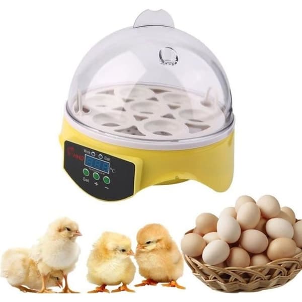 Rugemaskin for 7 egg, digital rugemaskin, mini-rugemaskin for kylling og andeegg, klekkemaskin for egg