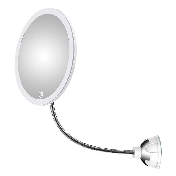 Sminkepeil m/LED & zoom – med sugekopp og fleksibel arm