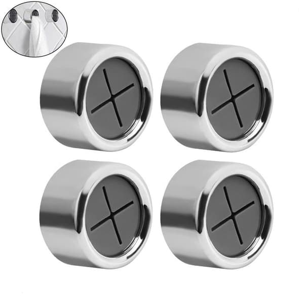 Handdukshängare - ZEMINPEOEL - Set om 4 - Silver - Plast - Väggmontering