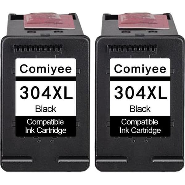 2 svarta bläckpatroner kompatibla med HP 304 XL 304XL kompatibla med DeskJet 2620 2630 2632 3720 3730 3750 Envy 5020 5030 5032