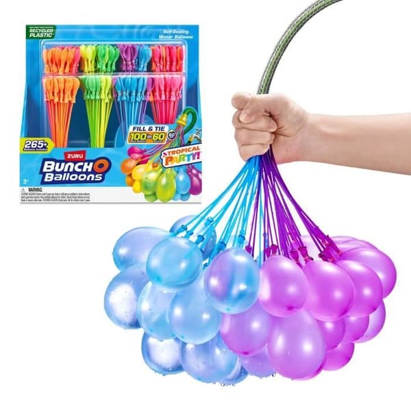 Vandballoner - ZURU BUNCHO BALLOONS - Tropisk fest - 265 balloner - Automatisk lukning - Klar på 60 sek.