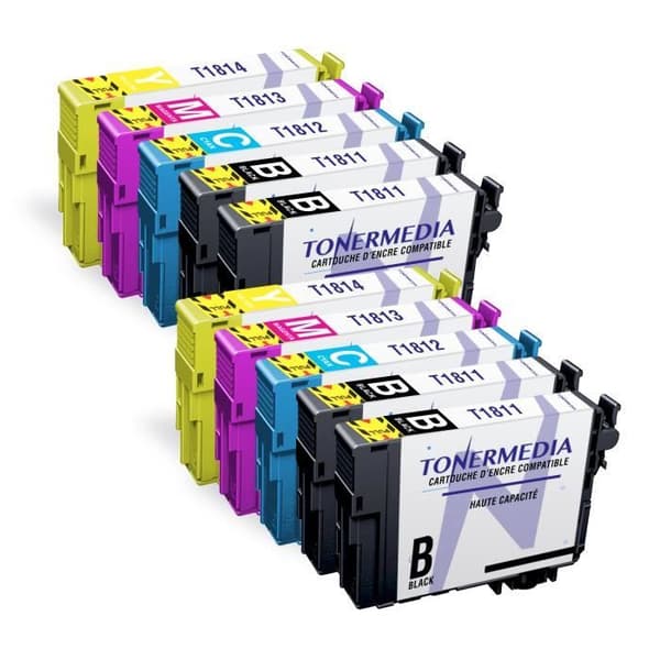 Bläckpatroner - TONERMEDIA - 18XL - Kompatibel - Pack om 10 - Flera färger
