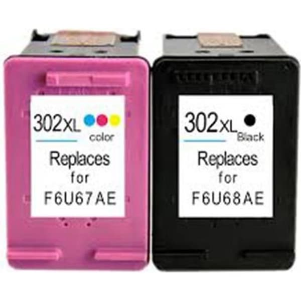 Paket med 2 302 XL svarta och färgpatroner för HP Deskjet 1110 2130 3630 3634 skrivare - ENCRE DE FRANCE