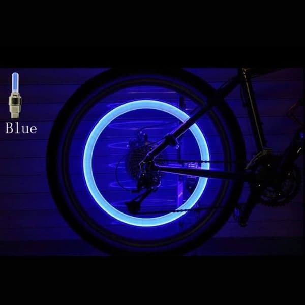 Cykelventilprop - WGHY - LED LYS - 2 Stykker - Blå Farve - Unisex