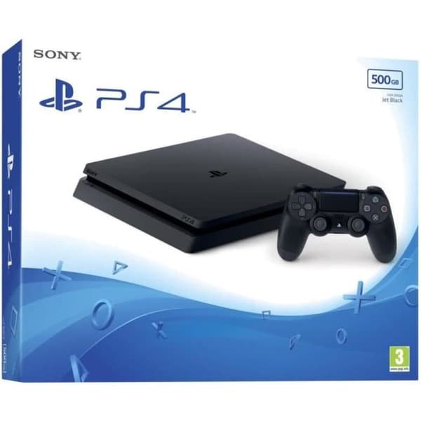 Sony PlayStation 4 Slim 500 GB konsol + handkontroll - Svart - Begagnad - Mycket bra skick