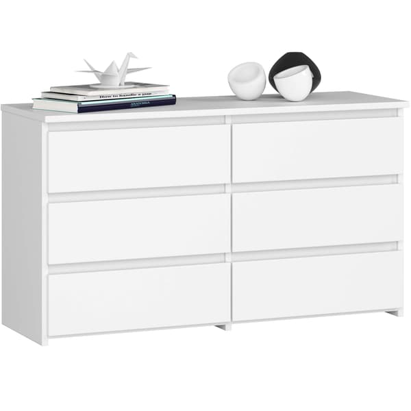Akord Byrå 6 Lådor Vit 100X35X57