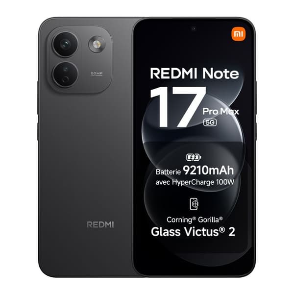 Smartphone - XIAOMI - Redmi Note 17 Pro Max 5G - 8GB RAM - 256GB - Sort