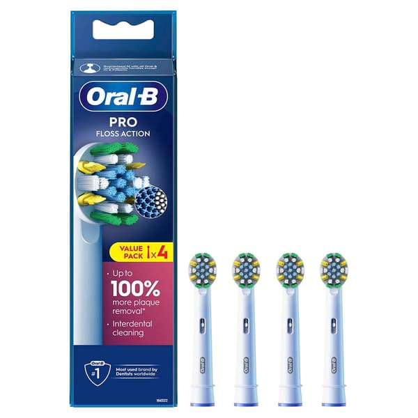 Tandborsthuvuden, tandtrådsfunktion, 4-pack