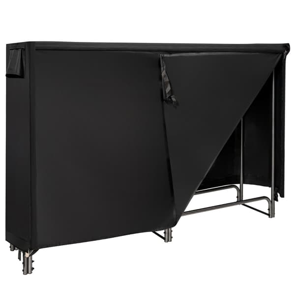 Utendørs vedhylle i metall med vanntett trekk, 184x35,5x122,5 cm