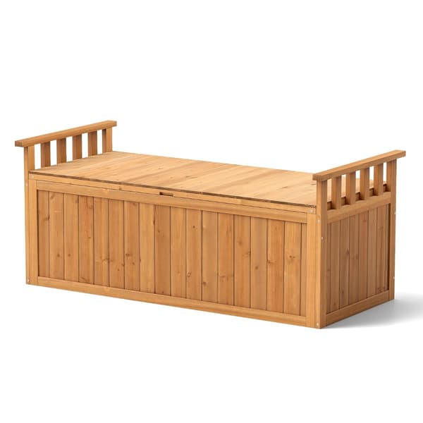 Träbänk för utomhusbruk, 2-sits med armstöd