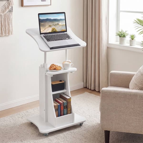 Mobilt ståbord med hjul, vippebord, 72–112 cm