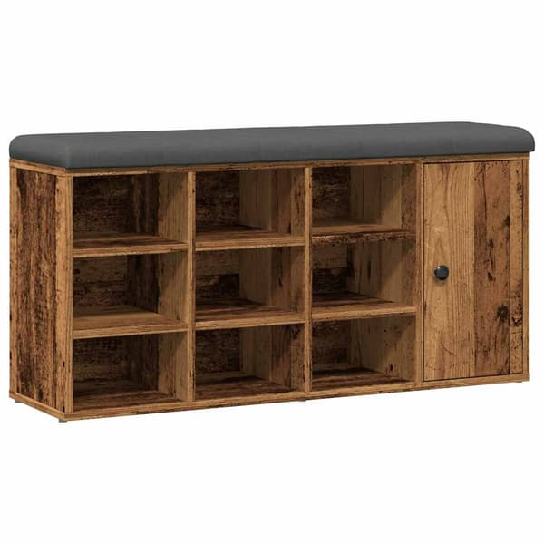 vidaXL Skobänk gammalt trä 102x32x50 cm konstruerat trä