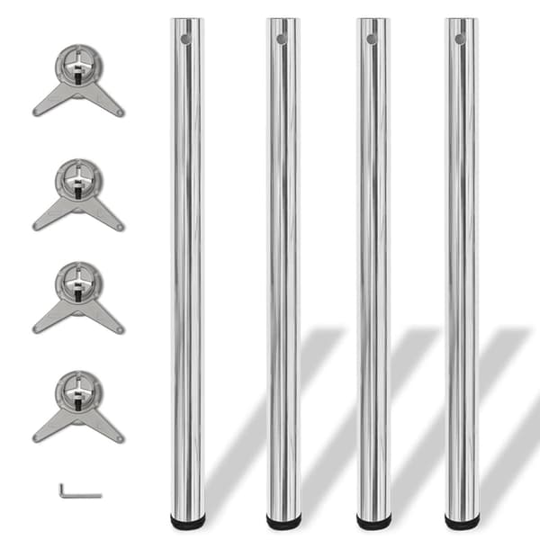 vidaXL 4Height justerbare Bordben Krom 870 mm